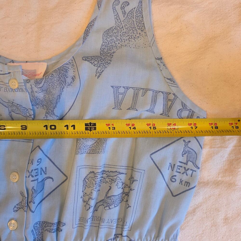 Vintage Carriage Court Australia All Over Print Novelty Jumpsuit Capri Medium - Picture 5 of 7
